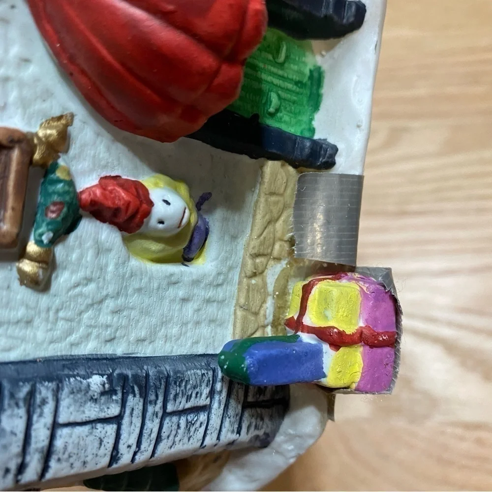 Vintage Ceramic Hand Painted Toy Shop Lighted Christmas Village House